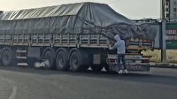 Diyarbakır'da TIR'a tutunan patenli gençlerin tehlikeli yolculuğu kamerada