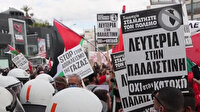 Yunanistan'da, işgalci İsrail'in Filistinlilere yönelik saldırıları protesto edildi