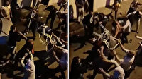 Sandalyeler sopalar böyle havada uçtu: Polis havaya ateş açmak zorunda kaldı