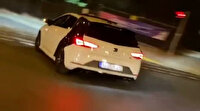 Küçükçekmece'de drift atan maganda kamerada