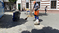 Patenli temizlik işçisi ilçede ilgi odağı oldu