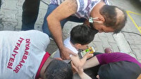 Ayağı boruya sıkışan çocuğun zor anları: Telefonda oyun açıp sakinleştirdiler