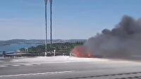 Boğaz Köprüsü'nde korkutan yangın: Köprü trafiği kilitlendi