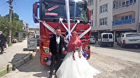 TIR gelin aracı oldu: TIR'la gelmezsen bu düğün olmaz dedi ben de kıramadım
