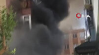 Antalya'da 3 katlı bir binanın giriş katında çıkan yangında patlama yaşandı