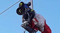 Fethiye'de faciadan dönüldü: Paraşütçü teleferikte asılı kaldı