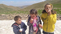 Haziranın ortasında kartopu ve kayak keyfi