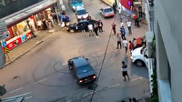 Asker uğurlama konvoyunda yolu kapatıp drift yaptı