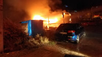 Bilecik'te park halindeki otomobil alev alev yandı