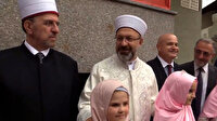 Kosova'da hafızlık kursu öğrencilerinden Diyanet İşleri Başkanı Erbaş'a karşılama töreni