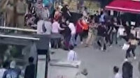 Sefaköy meydanda iki grubun kavgaya tutuştuğu anlar kamerada