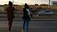 Üst geçidi kullanmayan arkadaşlarını hem uyardı hem de kaza anını saniye saniye kaydetti