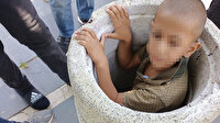 Arkadaşlarıyla oynarken çöp kutusuna saklandı: Sıkışan çocuğu itfaiye çıkardı
