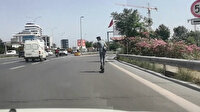 Kartal E-5’te tehlikeli scooter yolculuğu kamerada