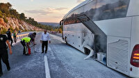 Muğla'da faciadan dönüldü: Turistleri taşıyan otobüste yangın paniği