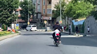 Arnavutköy'de trafikte baba ve kızın tehlikeli yolcuğu kamerada
