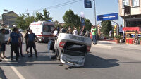 Takla atan araçtan burnu bile kanamadan çıktı
