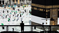 Kutsal topraklardaki hacı adayları Kabe'yi tavaf etti