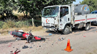 Süt kamyonuyla çarpışan motosikletin sürücüsü öldü