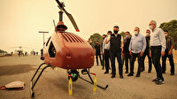 Manavgat'taki yangınla mücadelede insansız helikopter kullanıldı
