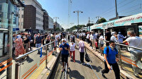 Bağcılar-Kabataş seferini yapan tramvay raydan çıkarak elektrik direğine çarptı