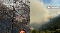 CHP'li vekil Mürsel Alban helikopterlerin söndürme çalışması sürerken video çekti: Bizimkiler beceremiyor yabancı ülkeler uçak ve helikopter göndersin göstersinler nasıl söndürülür