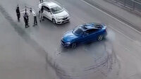 Güngören'deki bir düğün konvoyunda magandalar yolu keserek drift yaptı