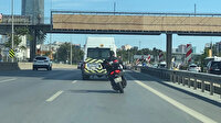 Ataşehir'de sürücünün motosikletiyle tehlikeli dansı kamerada