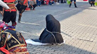 ÇYDD'den zincirli kadın rezaletini savundu: Siyah çarşaf kara günleri hatırlatıyor