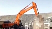 Şırnak'ta ücretini alamayan işçi iş makinesiyle kamyonları parçaladı