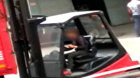 Eyüpsultan'da forklift kullanan çocuk sürücü kamerada