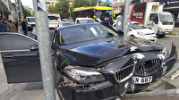 Lüks araçtaki alacak verecek kavgası kazayla son buldu