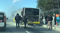 İETT otobüsü alev alev: Yoldan geçen vatandaşlar yangın tüpleri ile söndürdü