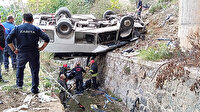 Servis midibüsü dere yatağına uçtu çok sayıda yaralı var