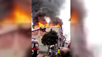 Bağcılar'da bir binada doğal gaz patlamasının ardından yangın çıktı