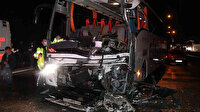 TEM’de otobüs, tır ve otomobilin karıştığı kazada ortalık savaş alanına döndü: 2’si ağır 20 yaralı