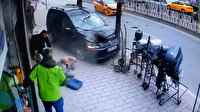 İstanbul’un göbeğinde dehşet anları: Araç kaldırımdaki yayaların arasına daldı