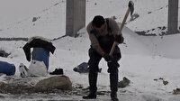 Hakkari'de Eskimo usulü balık avı