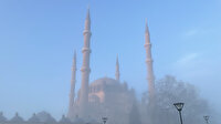 Edirne sise teslim: Selimiye Camisi'nin sisler arasındaki görüntüsü hayran bıraktı