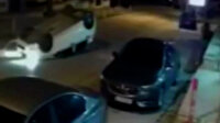 Şile’de çelik halatlara çarpan araç takla attı