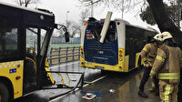 Sarıyer'de İETT otobüsleri çarpıştı: Yaralılar var