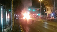 Beşiktaş'ta seyir halindeki otomobil alev alev yandı