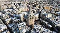 Galata'da kar: Kartpostallık manzaralar havadan görüntülendi