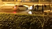 Pendik’de but tutan yolda kayan otomobil park halindeki araca çarptı: 4 kişi ölümden döndü
