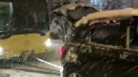 İETT'yi otomobile bağlayıp çektiler: Yolda kalan otobüse vatandaş sahip çıktı