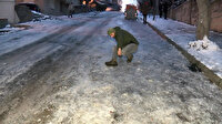 Maltepe'de sokak buz pistine döndü: Vatandaşlar yürümekte zorlandı