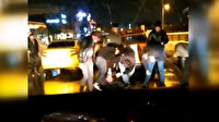 Benzinlikte taksiyi çalan kişiyi taksiciler yakalayıp dövdü
