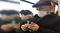 Örgü ören fenomen amca yine belediye otobüsünde kameraya yansıdı