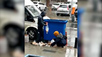 Çöp konteynerinin başında yemek yiyerek duygu sömürüsü yapıyorlar