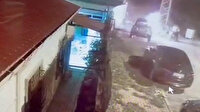 Arnavutköy’de lüks aracın kundaklanma anı kamerada